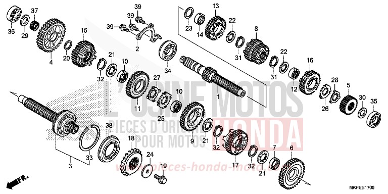 BOITE DE VITESSES de CBR1000RR SP SP1 SP2 GRAND PRIX RED (R380X) 2019